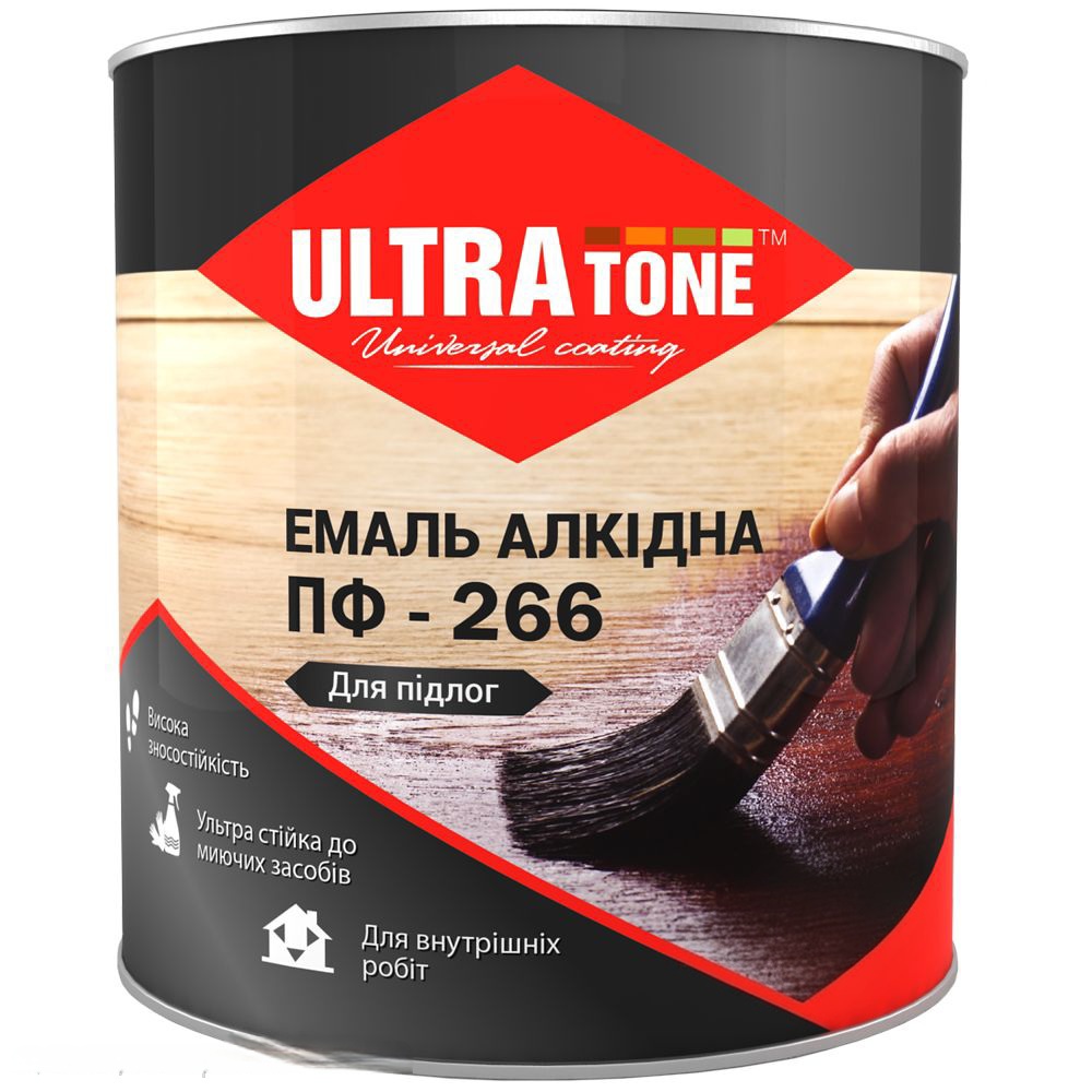 Емаль алкідна ULTRATONE ПФ-266 для підлоги золотаво-коричнева 0,9 кг